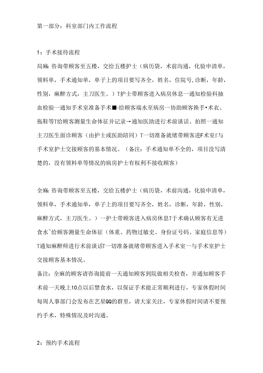 医美整形医院外科基本运作流程.docx_第1页