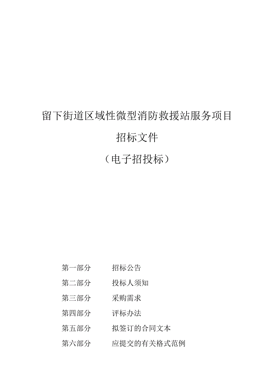 区域性微型消防救援站服务项目招标文件.docx_第1页