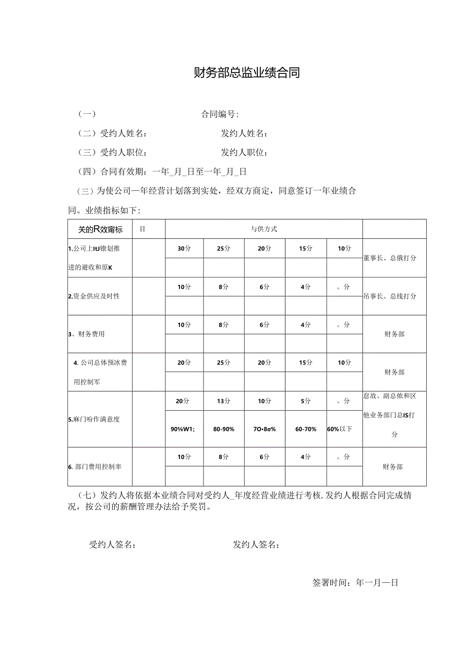 财务部总监业绩合同.docx_第1页