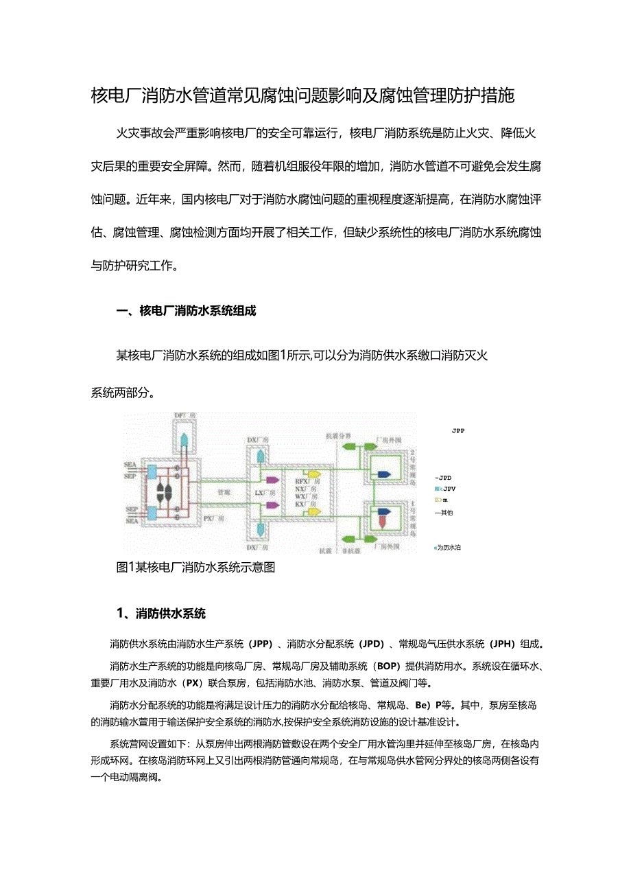 核电厂消防水管道常见腐蚀问题影响及腐蚀管理防护措施.docx_第1页