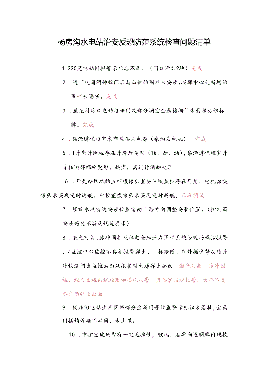 治安反恐防范系统检查问题清单6.7.docx_第1页