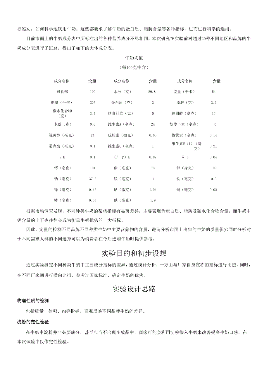 牛奶成分的鉴定和质量优劣的比较-试验报告.docx_第2页