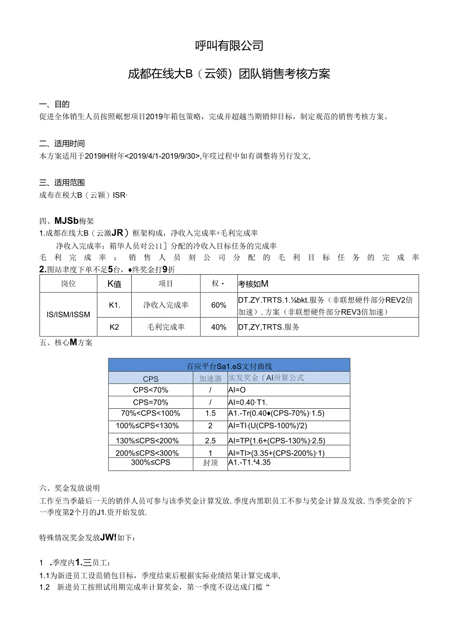 财年联想成都在线大B（云领）团队销售考核方案.docx_第1页