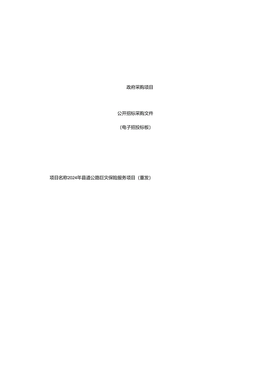 县道公路巨灾保险服务项目（重发）招标文件.docx_第1页