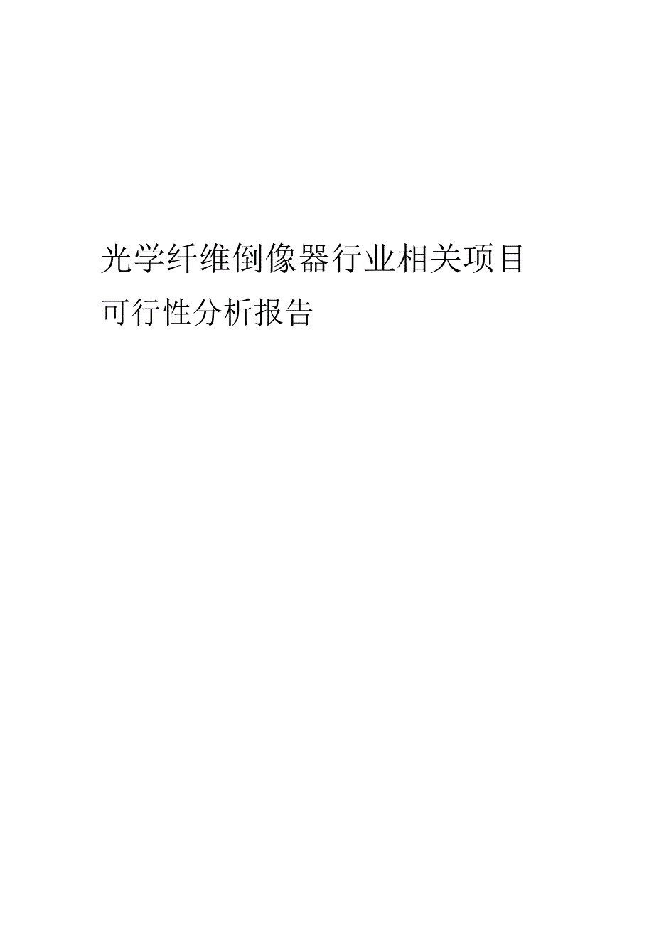 光学纤维倒像器行业相关项目可行性研究报告.docx_第1页