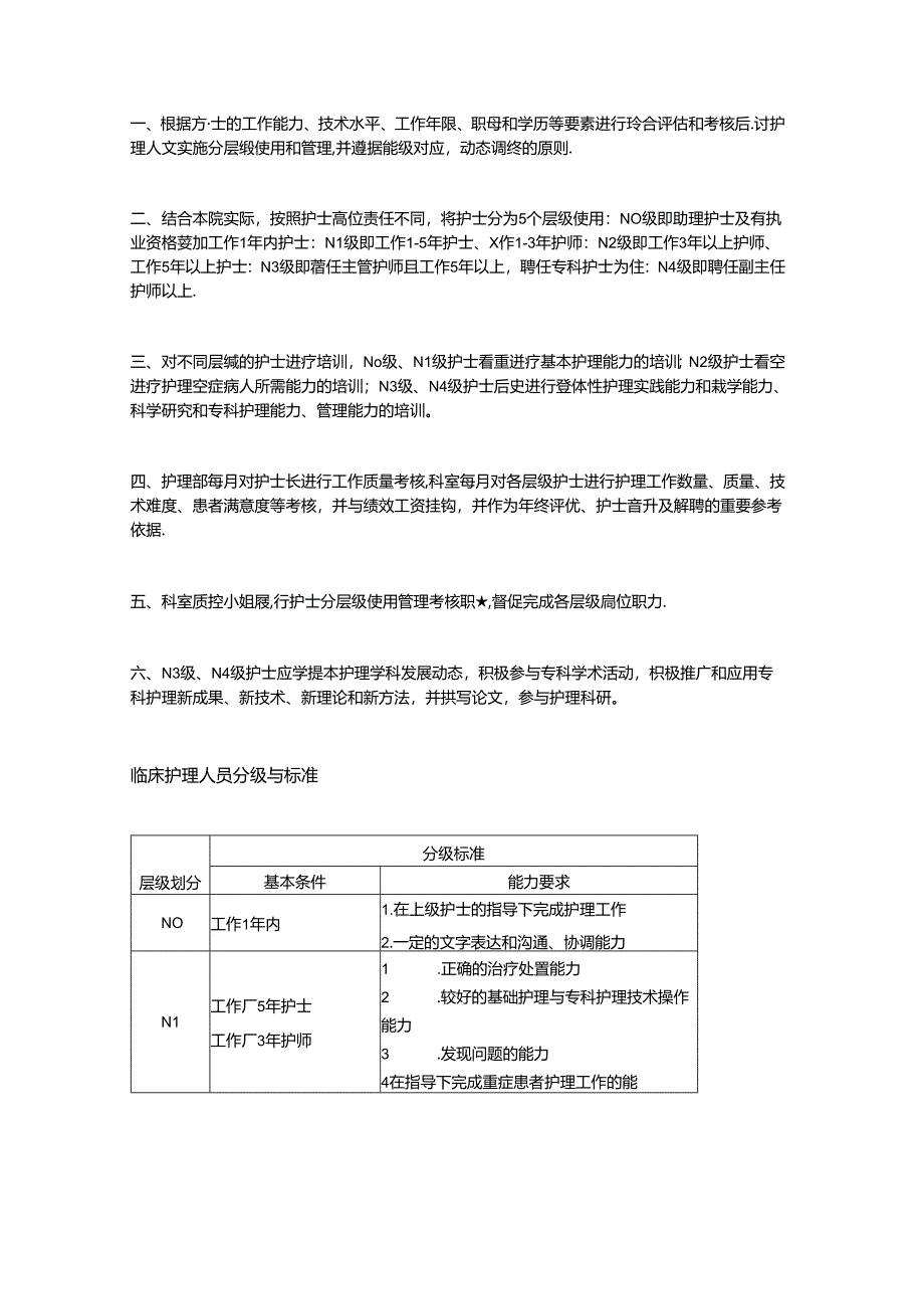 护士分层级岗位培训管理制度及晋级标准.docx_第1页