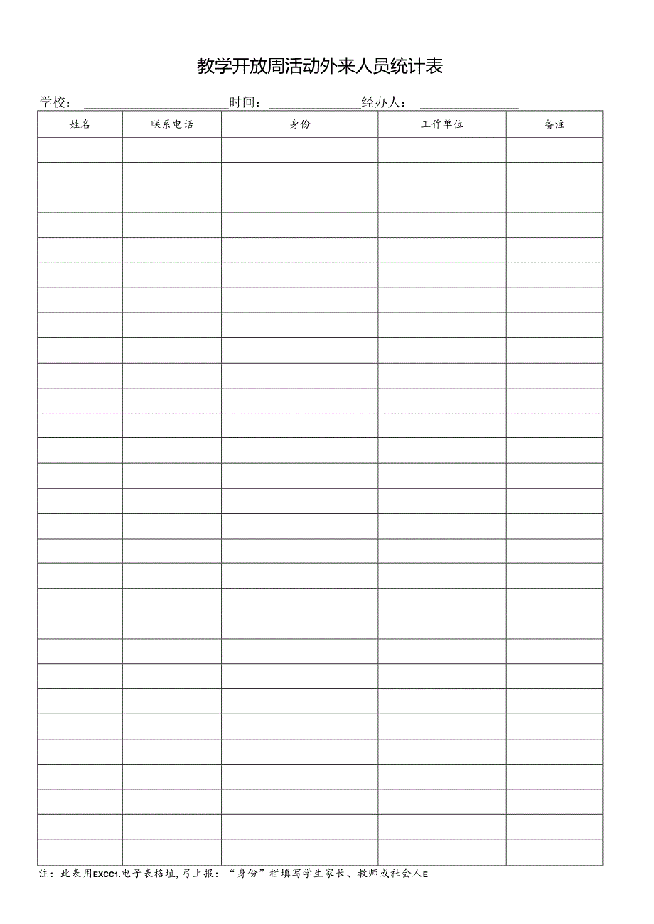 教学开放周活动外来人员统计表.docx_第1页