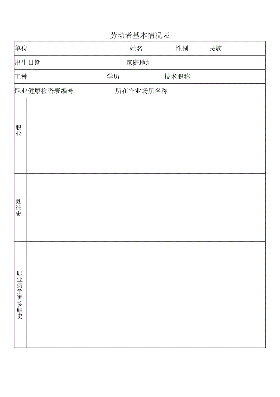 职业健康监护档案表（2024年XX可再生能源科技有限公司）.docx_第2页