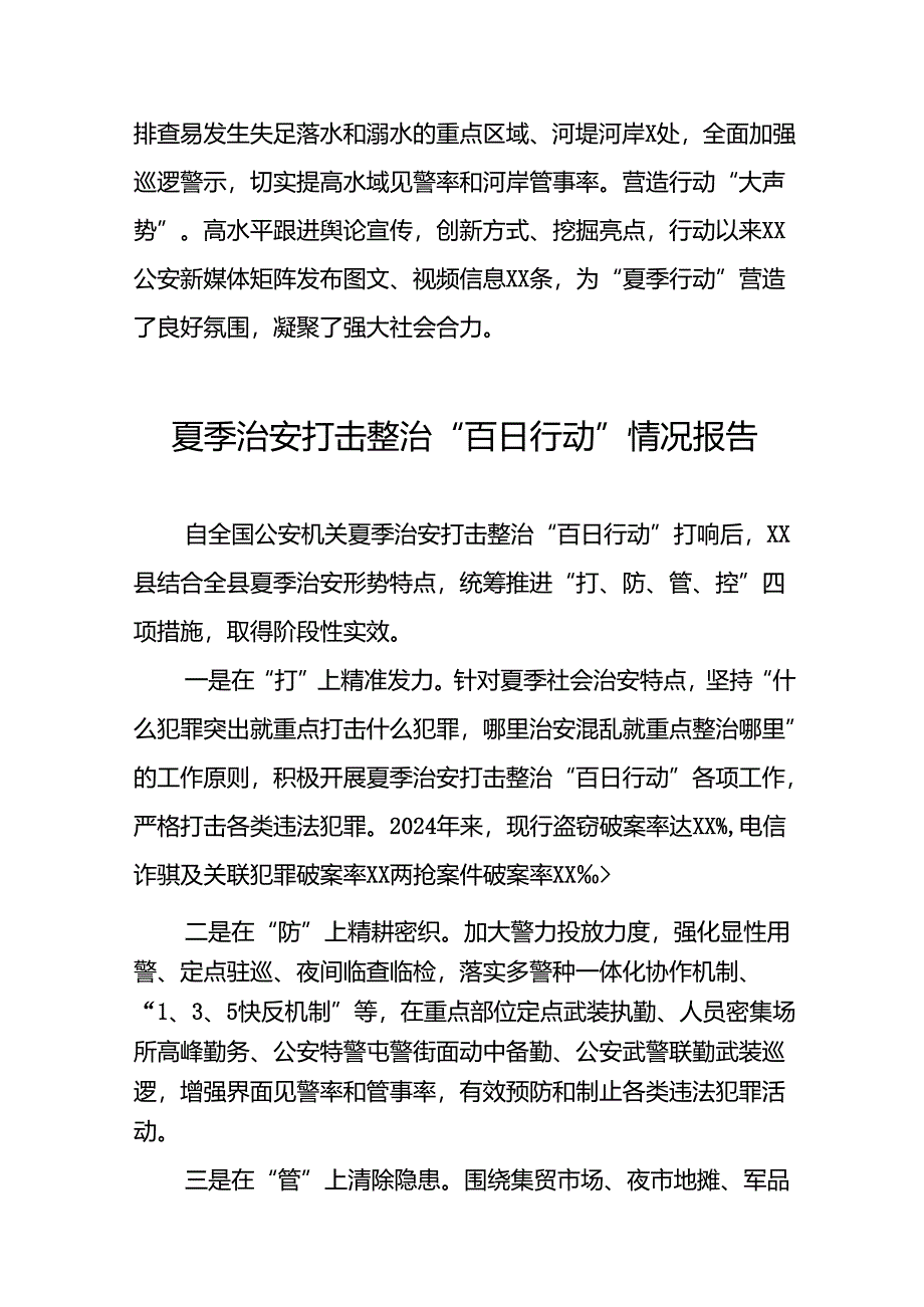 2024年公安推动夏季治安打击整治行动的情况报告(十四篇).docx_第3页