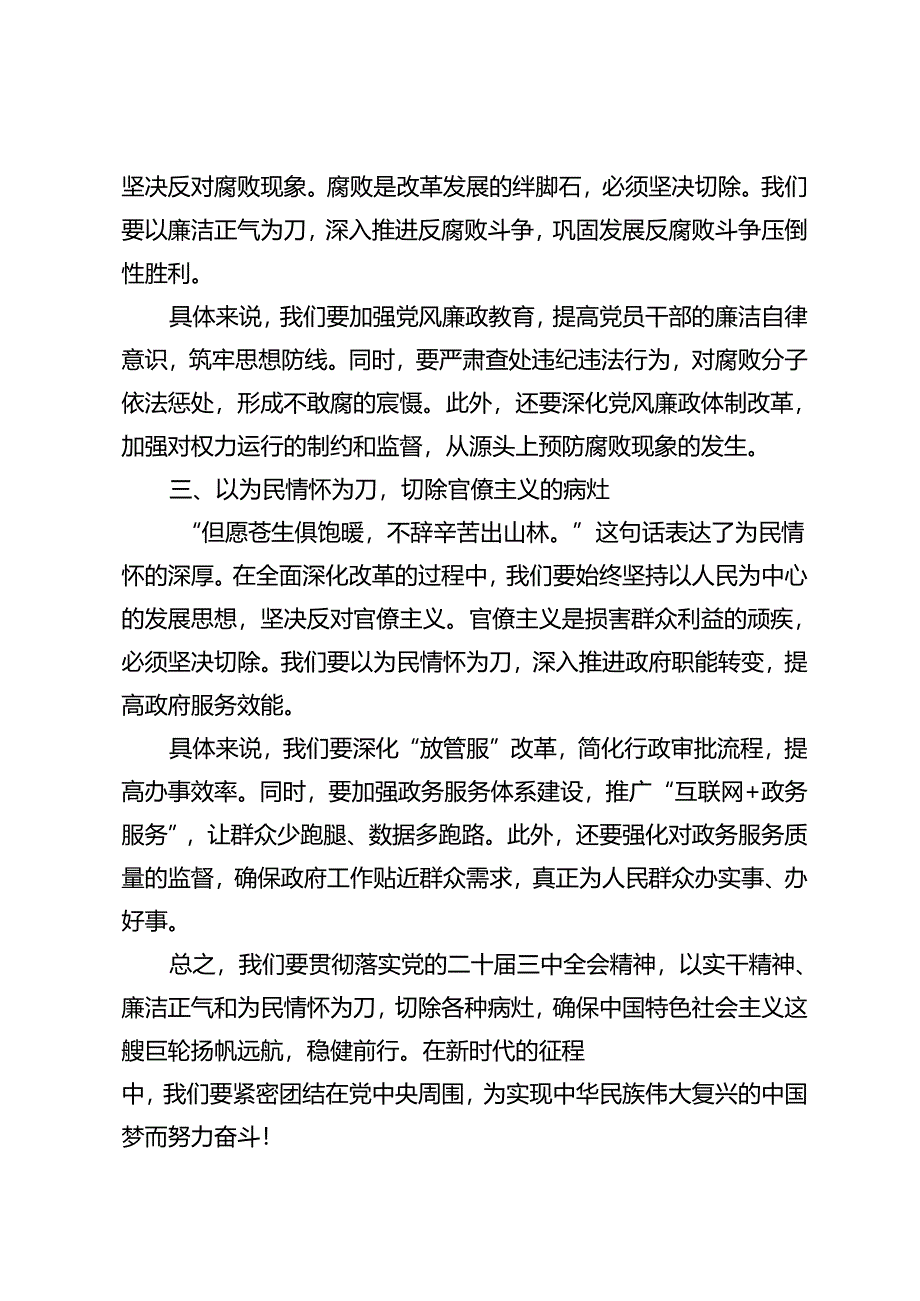 6篇范文 2024年贯彻落实二十届三中全会精神心得体会研讨发言.docx_第2页