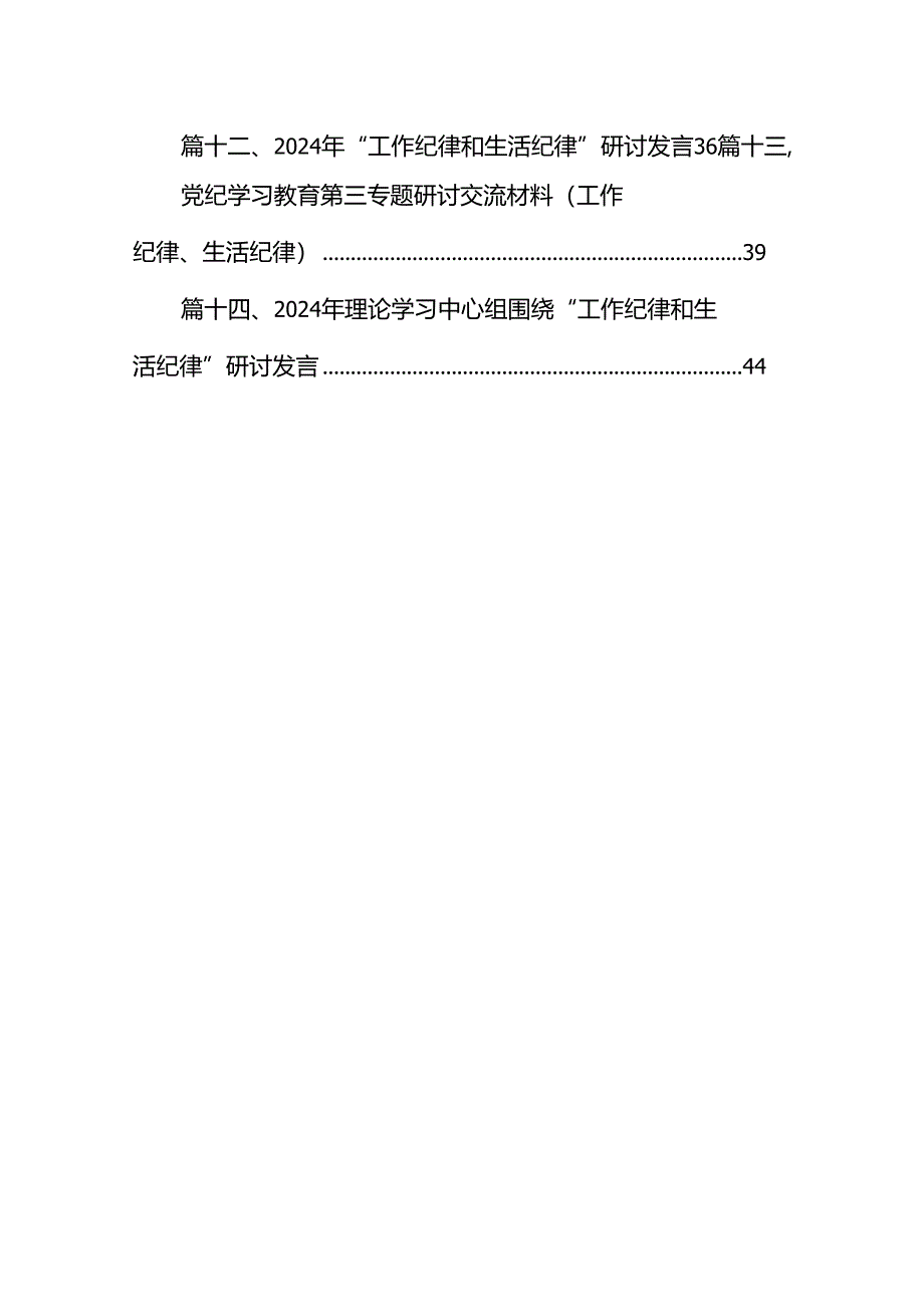 2024“工作纪律”专题研讨发言材料14篇（最新版）.docx_第2页