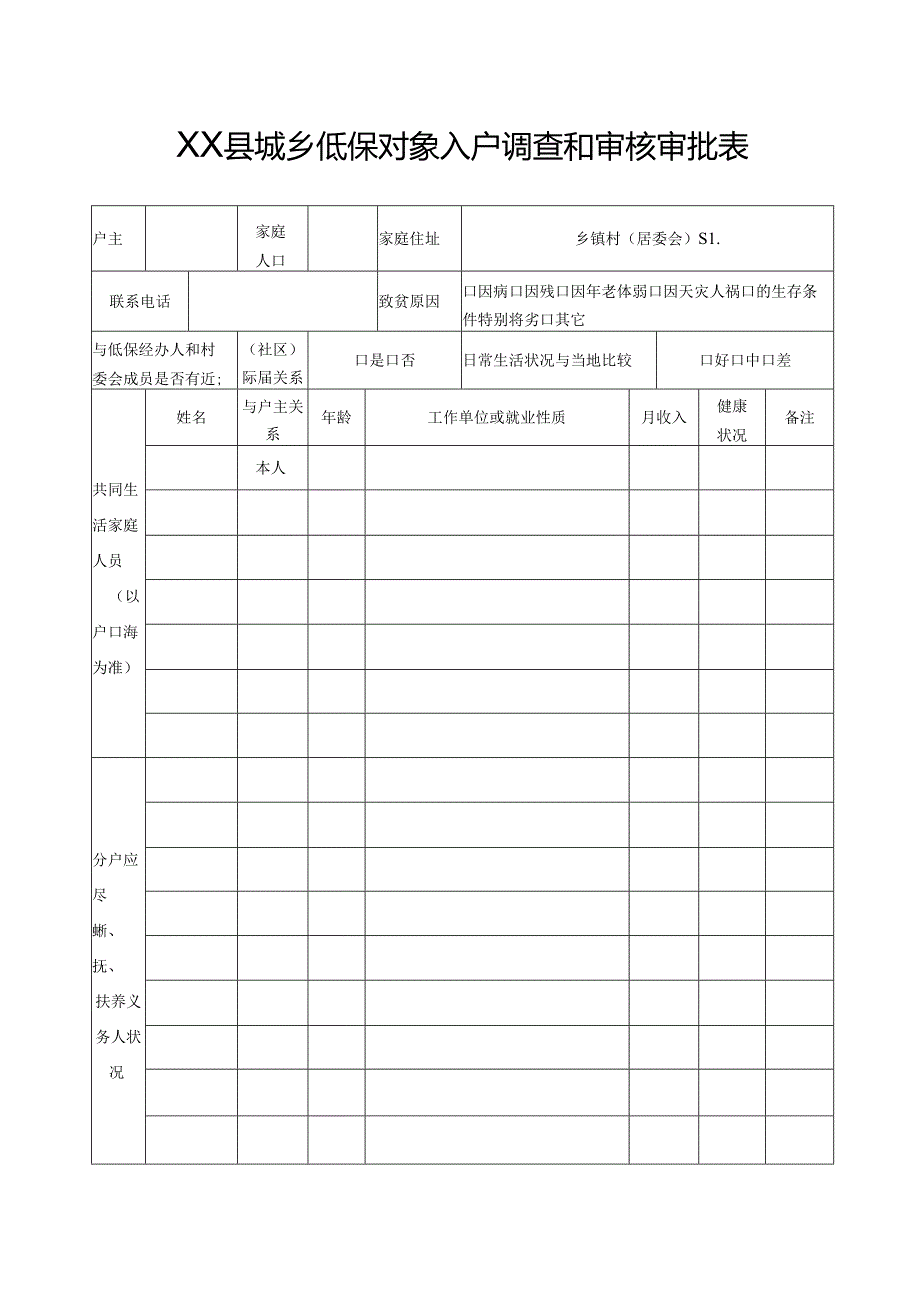 城乡居民最低生活保障救助入户审批表模板.docx_第2页