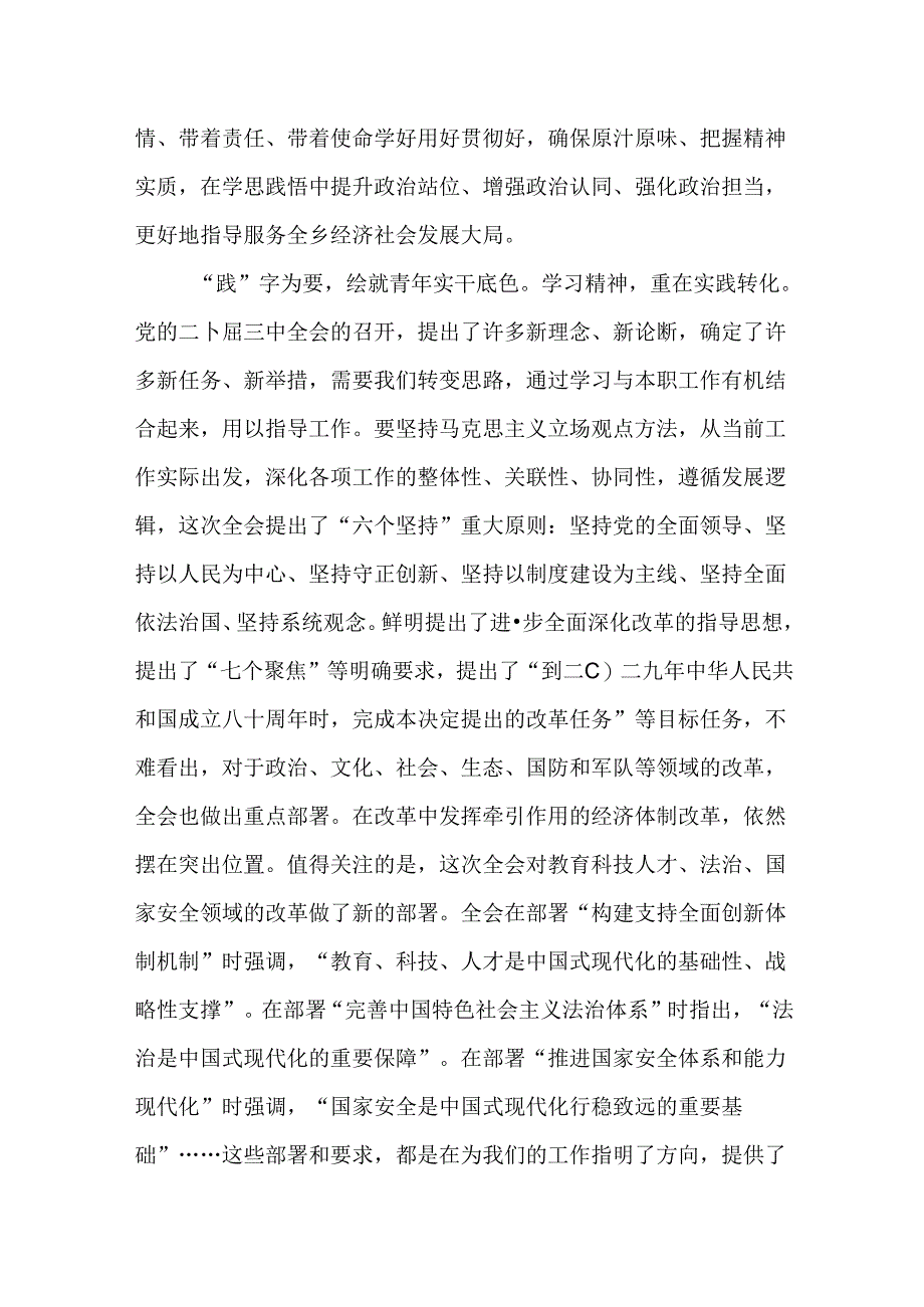 （10篇）党支部党员干部学习党的二十届三中全会公报及精神心得体会.docx_第3页