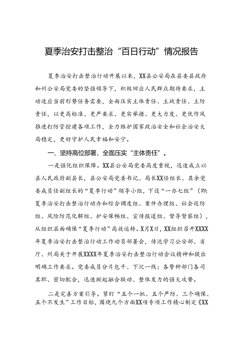 2024年夏季治安打击整治行动工作总结16篇.docx_第1页