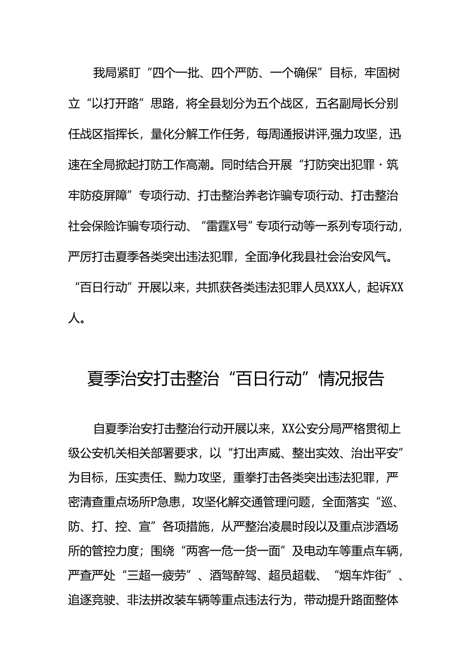 十二篇2024公安夏季治安打击整治“百日行动”阶段性总结汇报.docx_第3页