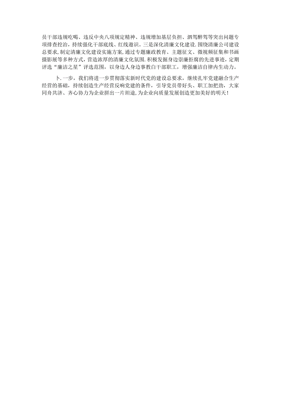 国企2024年上半年全面从严治党工作总结：坚持党建引领推动企业高质量发展.docx_第3页