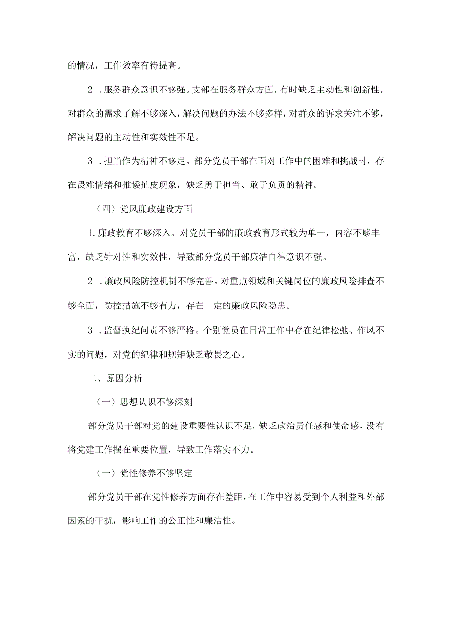 2024年最新党支部检视剖析材料及整改措施范文.docx_第2页