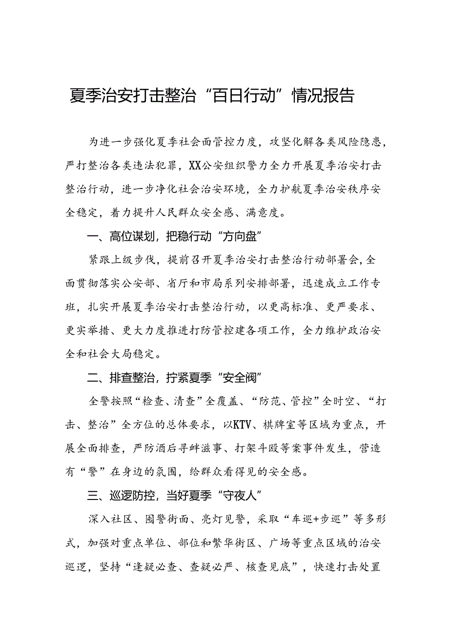 2024年夏季治安打击整治行动工作总结十四篇.docx_第1页