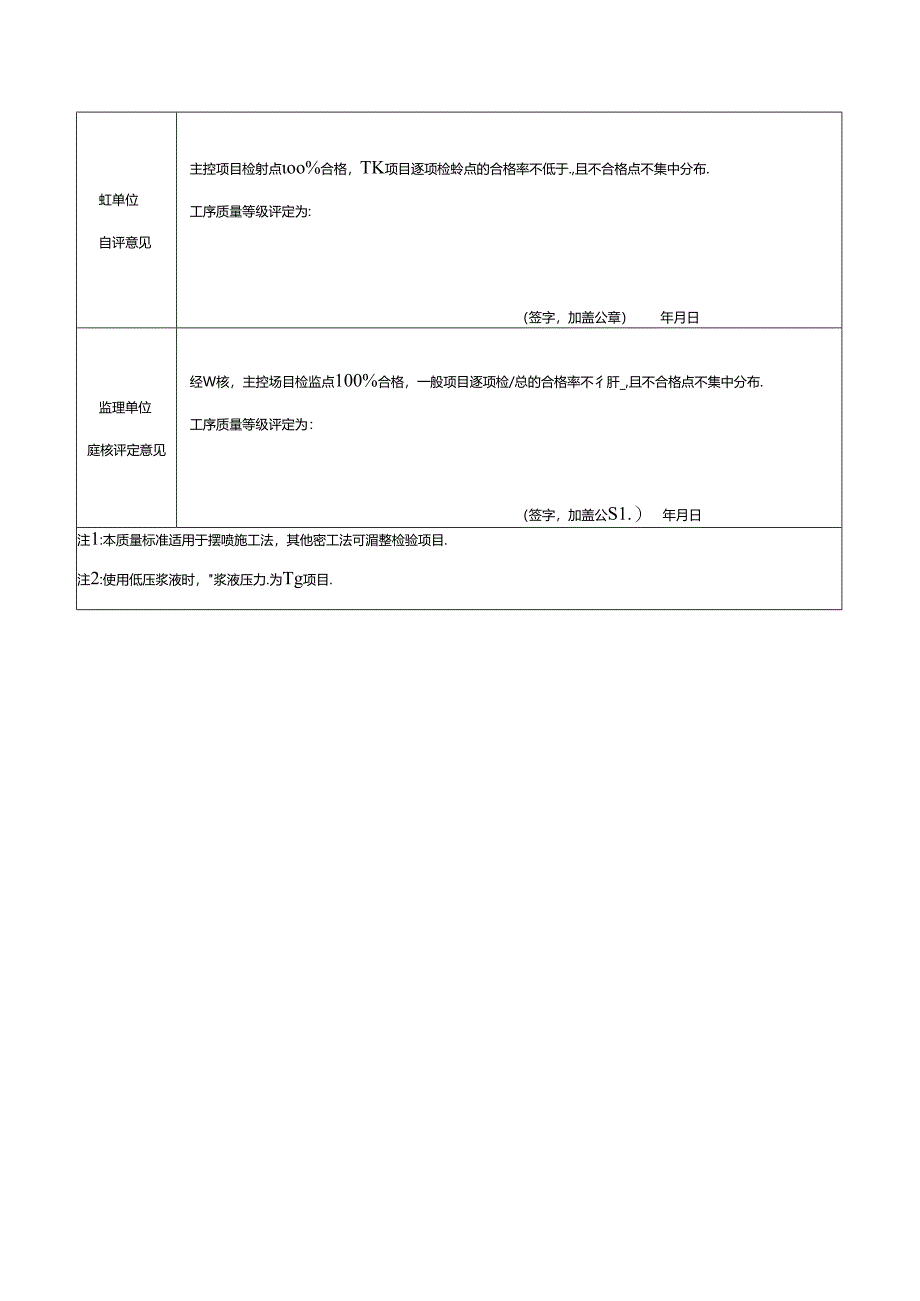 高压喷射灌浆防渗墙工程单孔施工质量验收评定表.docx_第2页