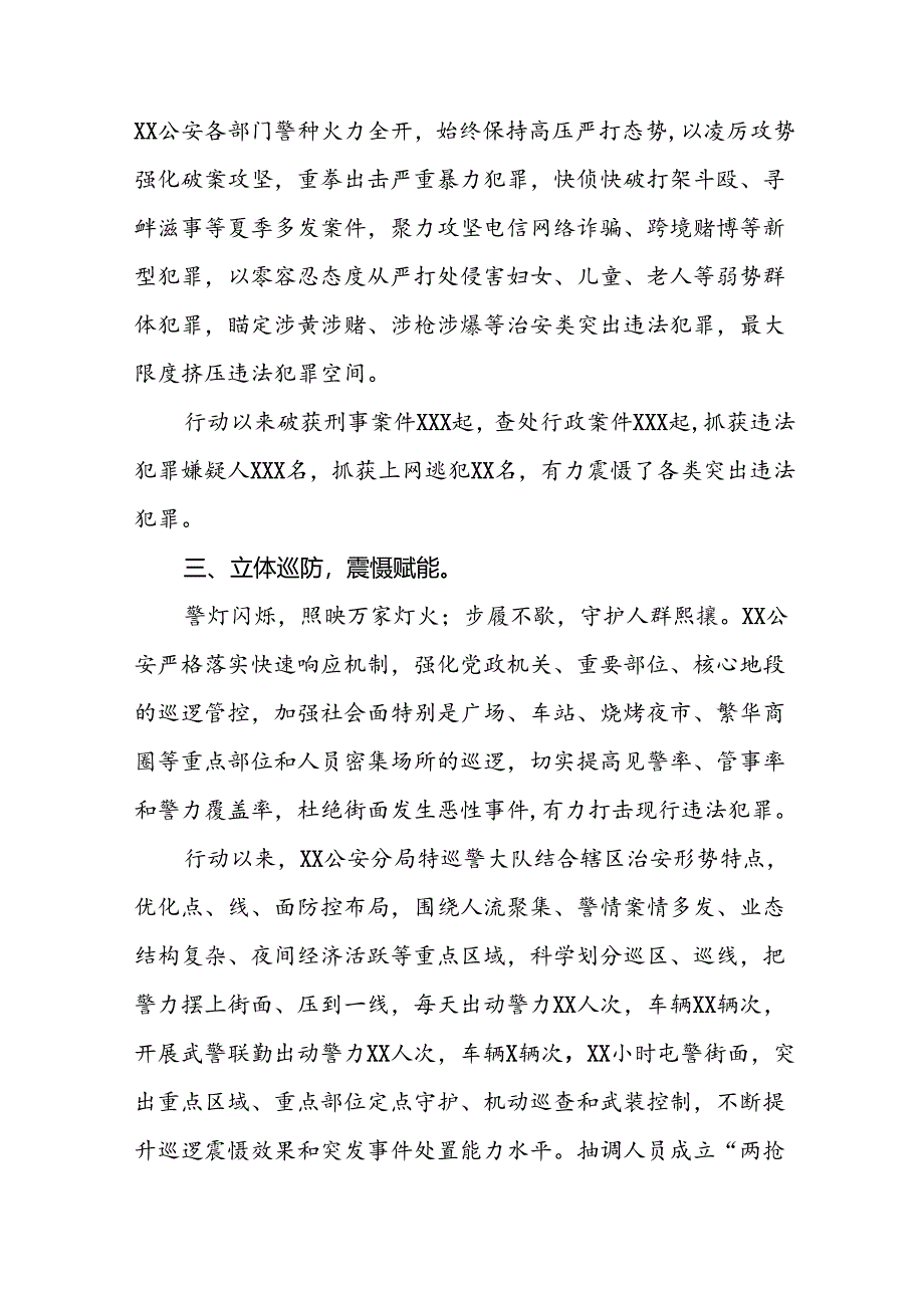 十二篇2024年公安夏季治安打击整治行动情况报告精选范文.docx_第2页