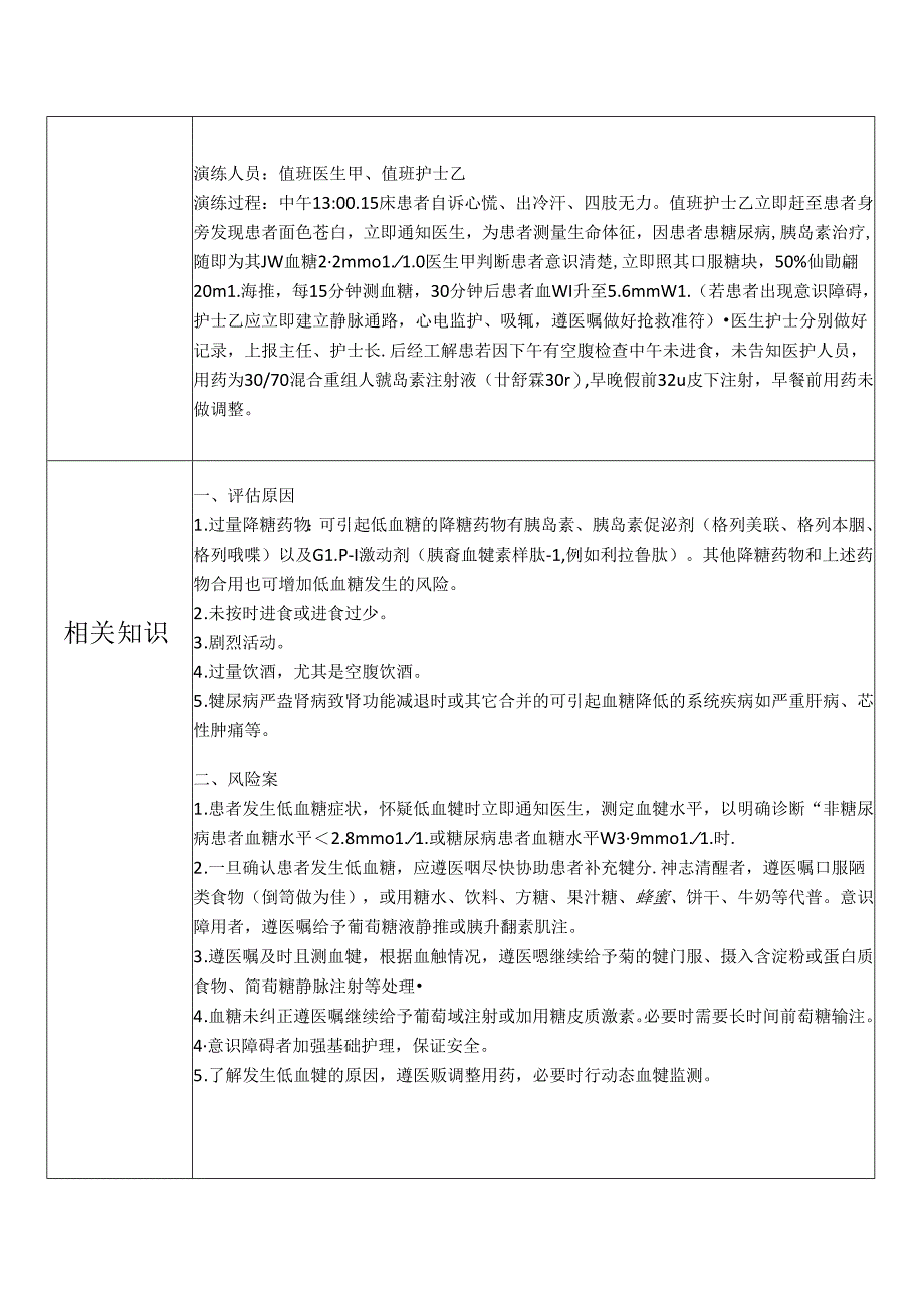 xx科患者发生低血糖反应应急预案演练.docx_第2页