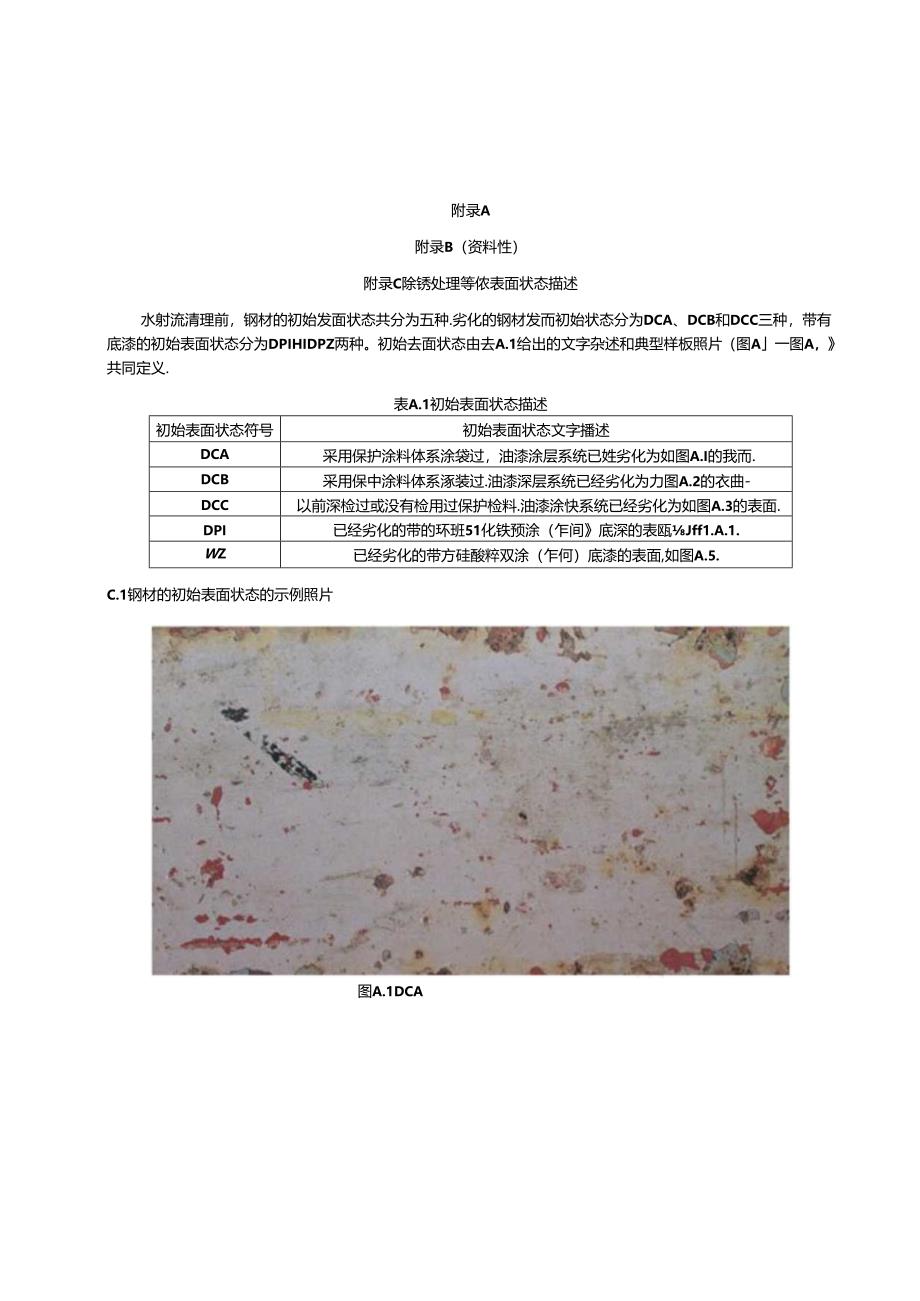 除锈处理等级表面状态描述、闪锈等级的典型样板照片、典型的工艺流程图.docx_第1页