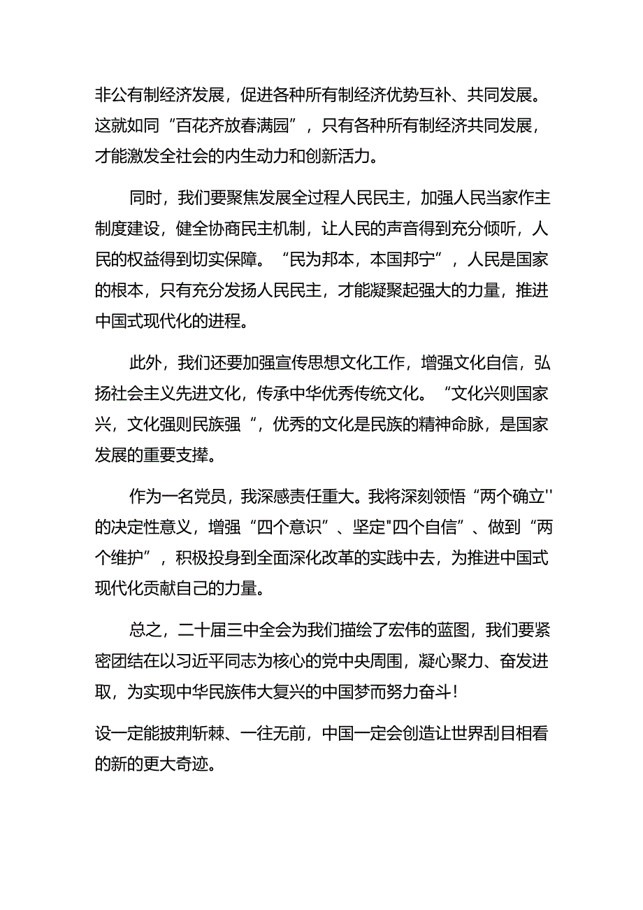 2024年度二十届三中全会精神——改革创新谋发展砥砺奋进谱新篇发言材料共10篇.docx_第2页