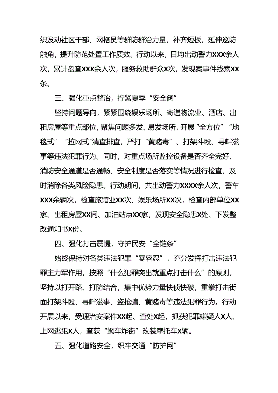 公安2024年夏季治安打击整治行动情况汇报五篇.docx_第2页