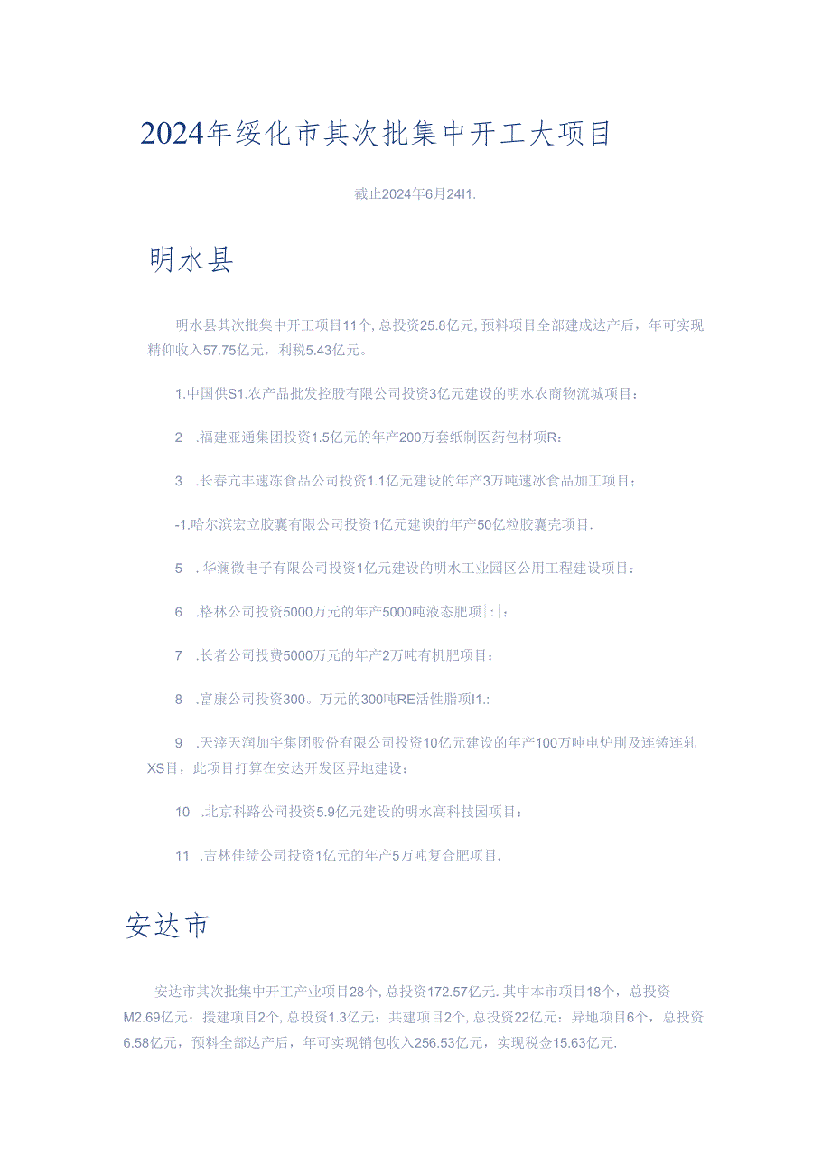 2024年绥化市第二批集中开工大项目.docx_第1页