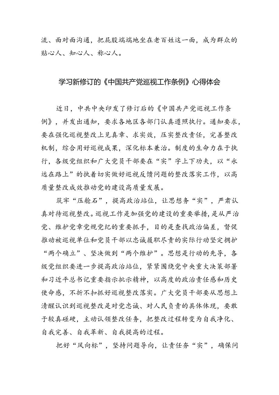 2024年新修订的《中国共产党巡视工作条例》学习心得体会研讨发言材料范文8篇（最新版）.docx_第3页