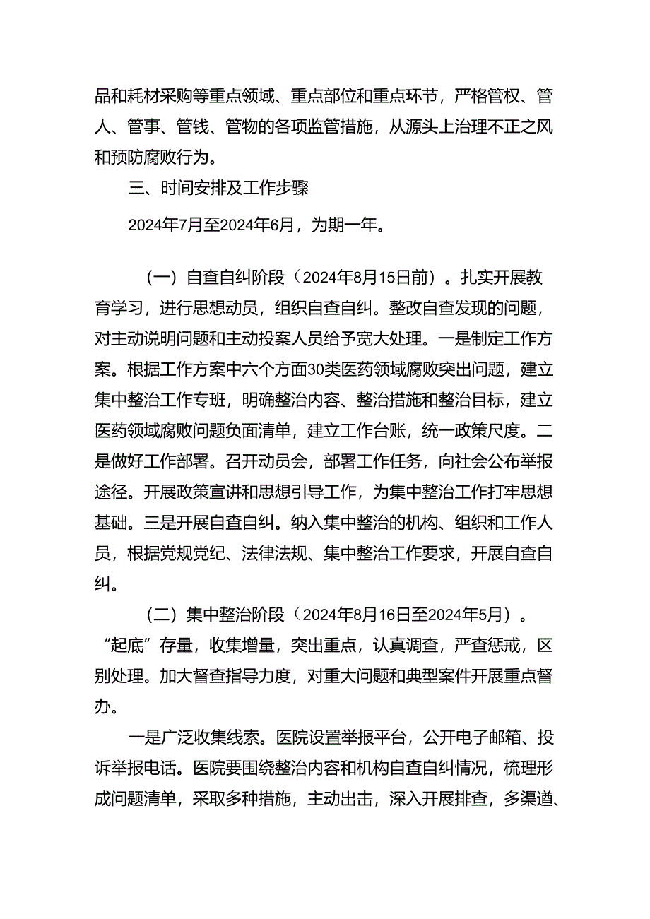 医院医药领域腐败问题集中整治工作方案(五篇合集）.docx_第3页