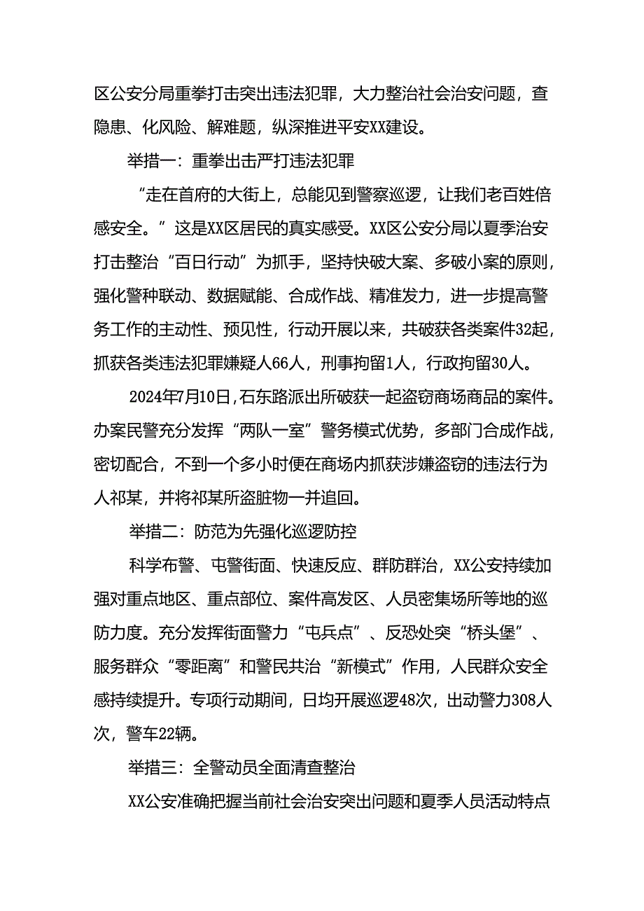 公安夏季治安打击整治“百日行动”工作总结四篇.docx_第3页