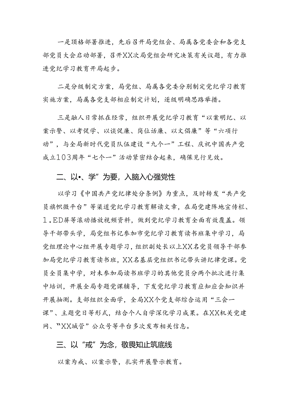 （8篇）2024年关于开展党纪专题教育工作阶段工作情况汇报含工作成效.docx_第1页