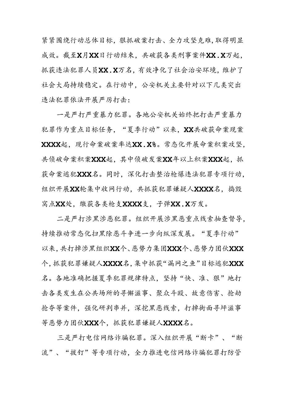 公安2024年夏季治安打击整治行动总结报告五篇.docx_第3页