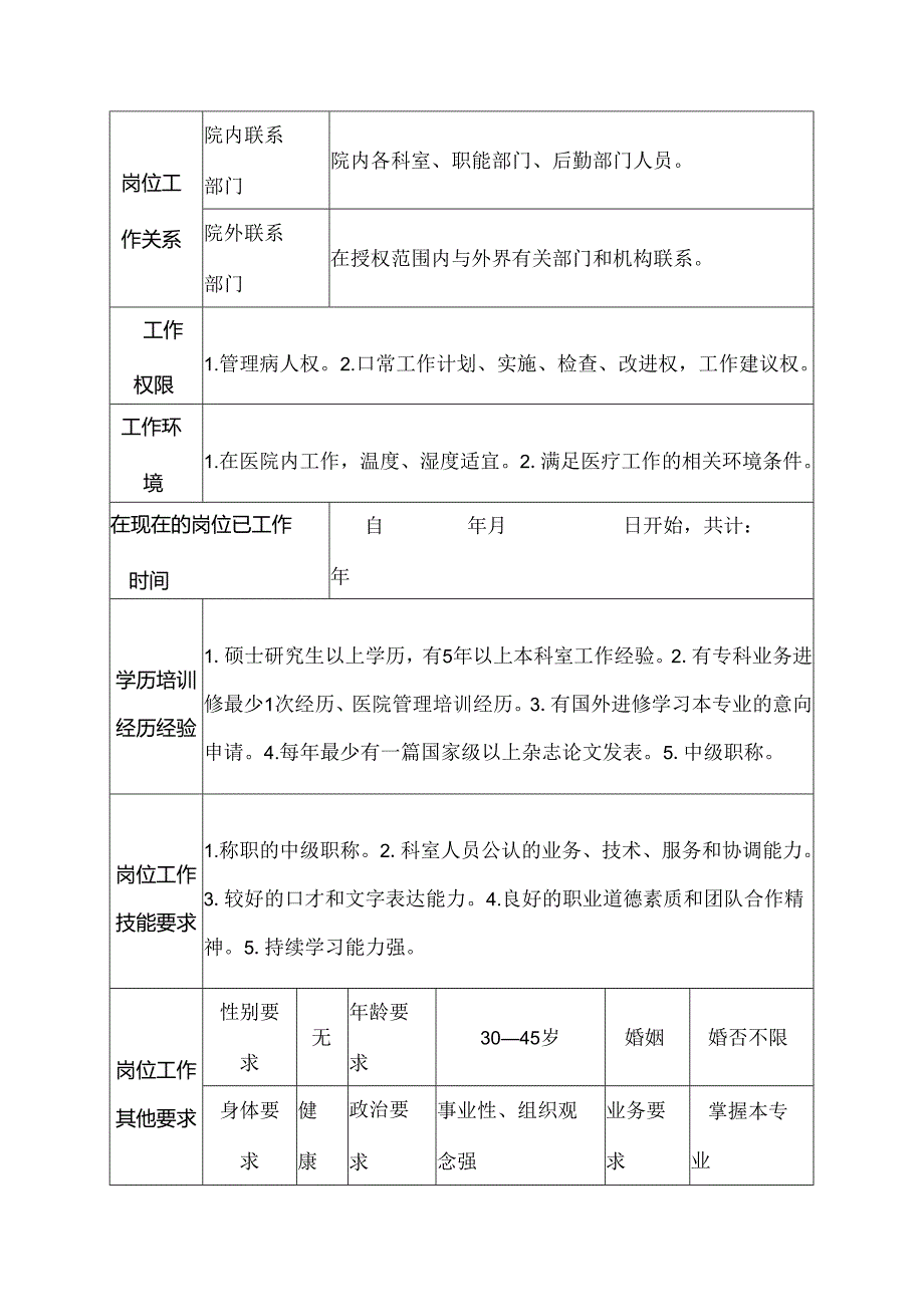 医院心胸外科主治医师岗位说明书.docx_第3页