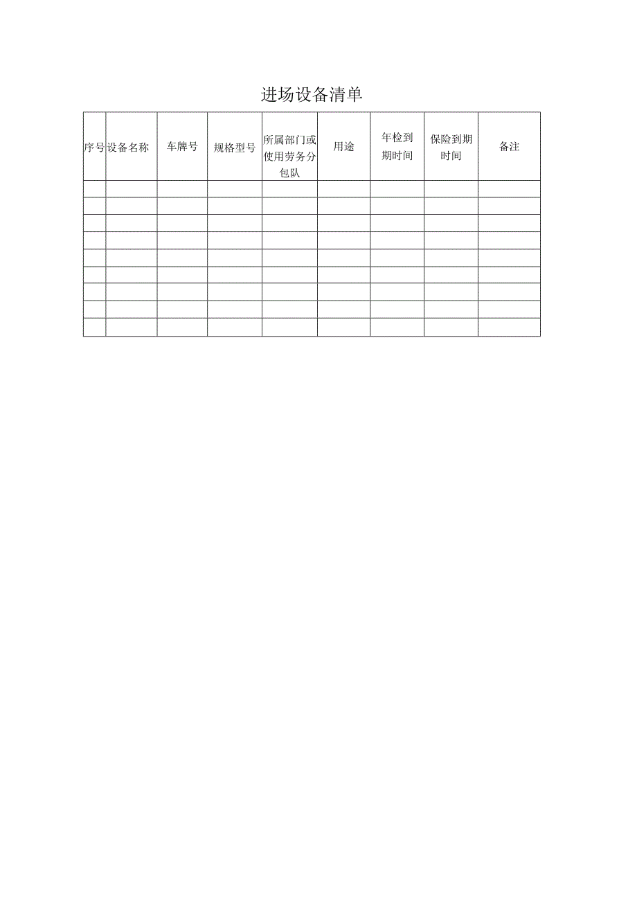 进场设备清单.docx_第1页