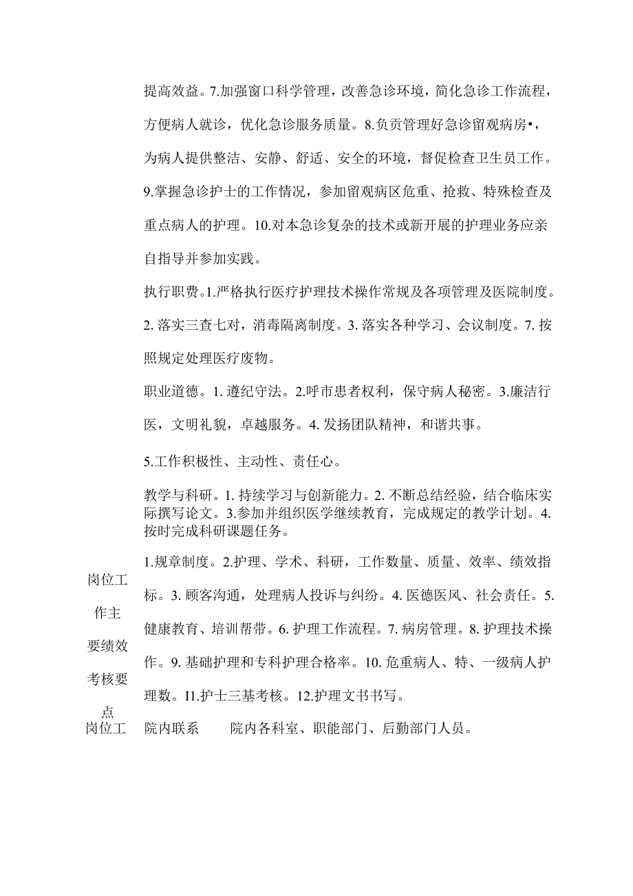 医院急诊科副护士长岗位说明书.docx_第2页