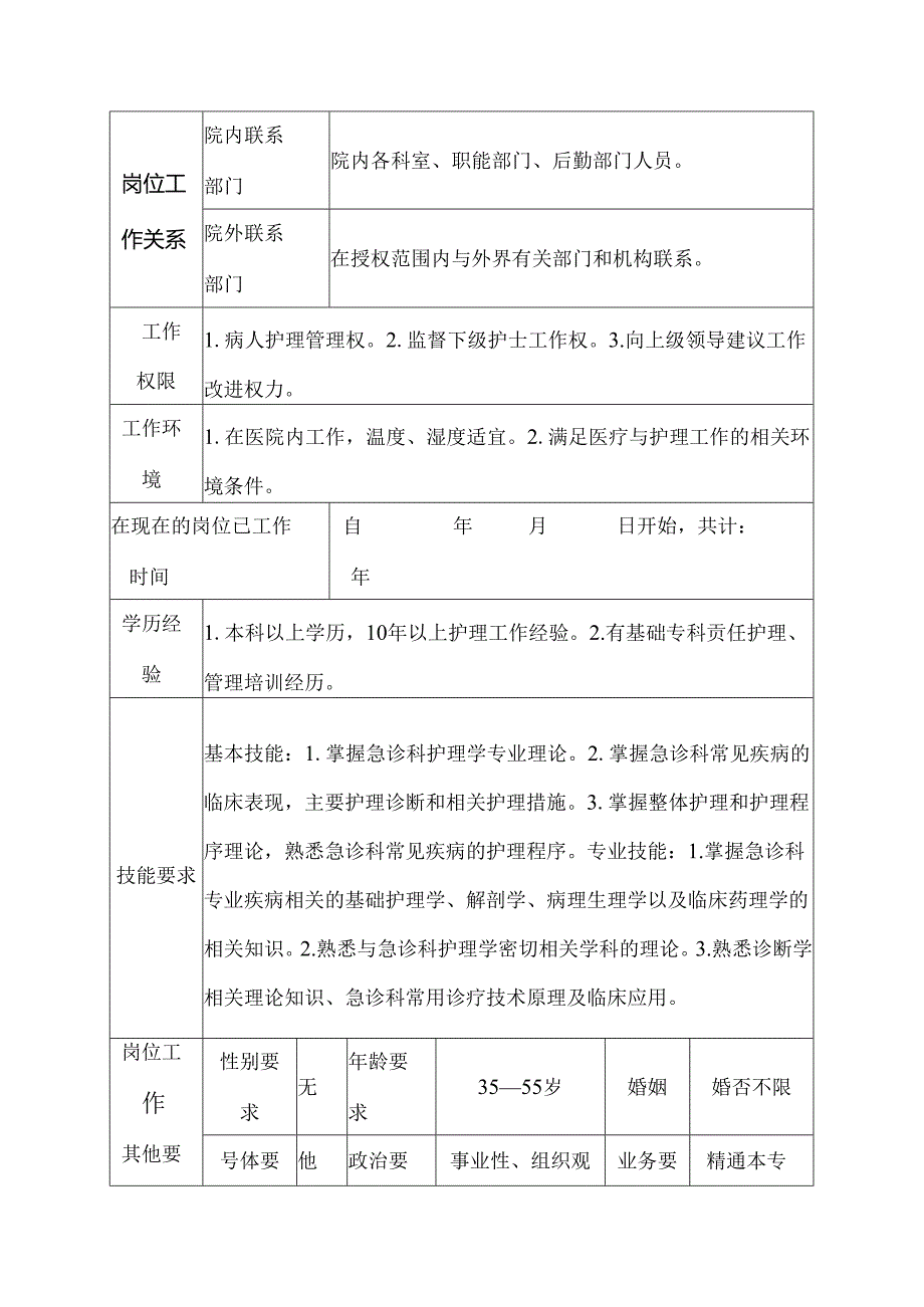 医院急诊科副主任护师岗位说明书.docx_第3页