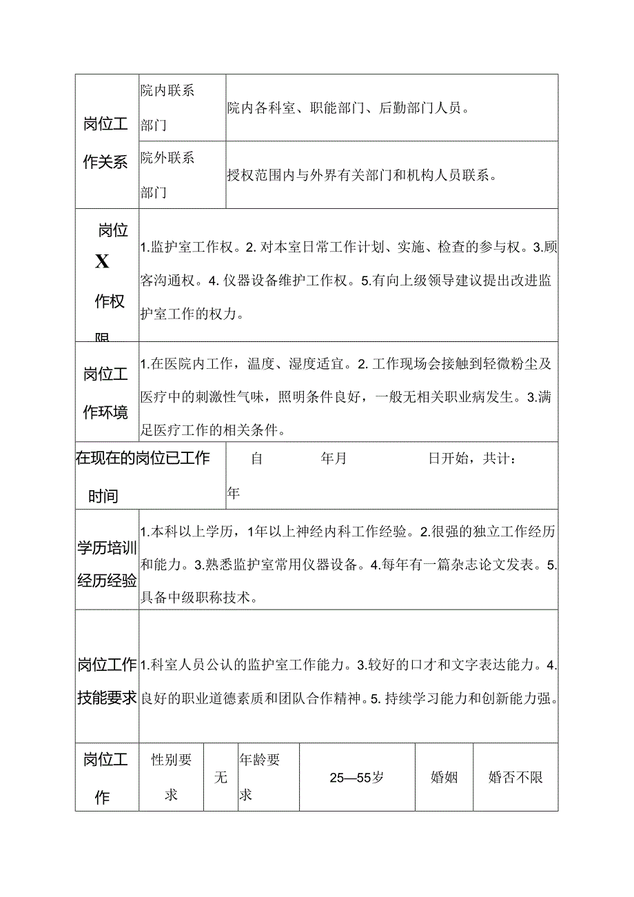 医院神经内科监护室护士岗位说明书.docx_第3页