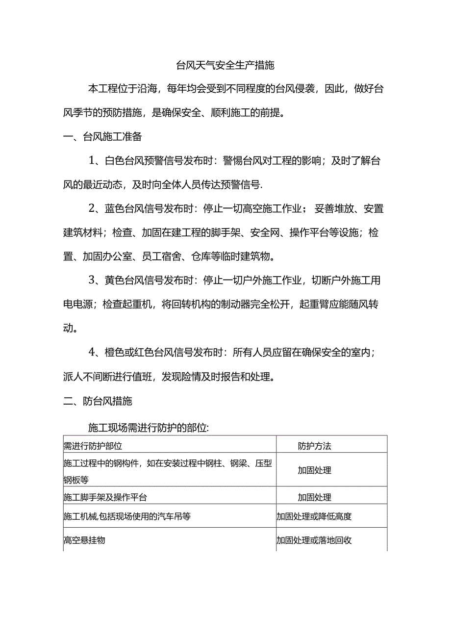 台风天气安全生产措施.docx_第1页