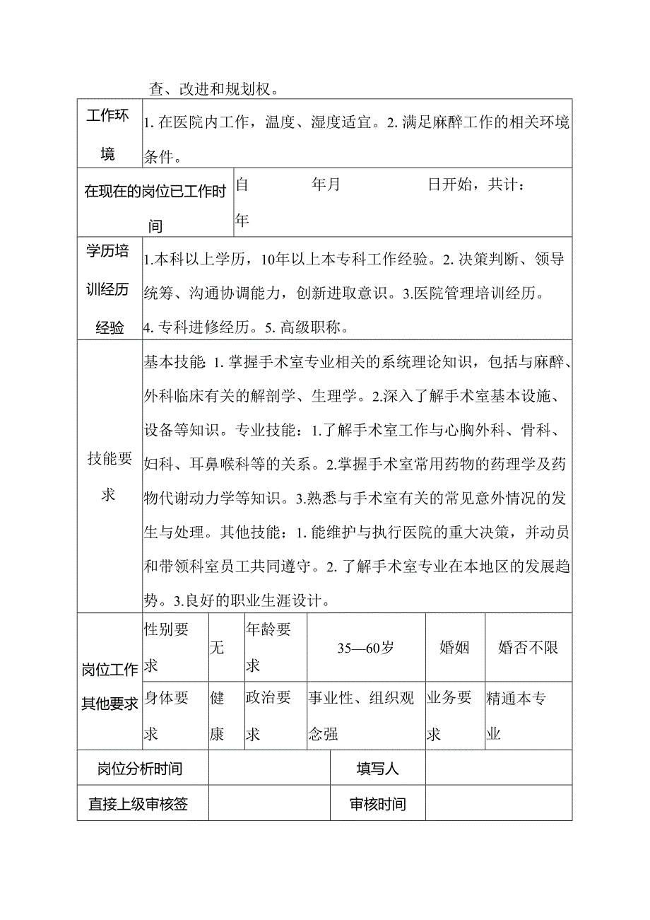 二级甲等医院手术室主任岗位说明书.docx_第3页