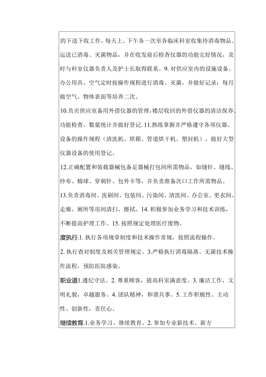 二级甲等医院供应室主办护师岗位说明书.docx_第2页