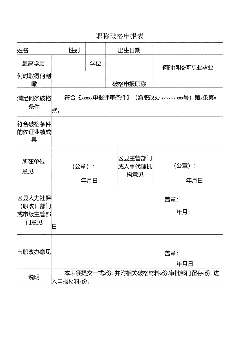 职称破格申报表.docx_第1页