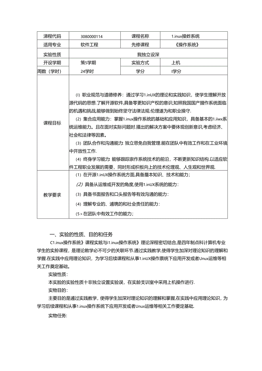 《Linux操作系统》实验教学大纲.docx_第1页