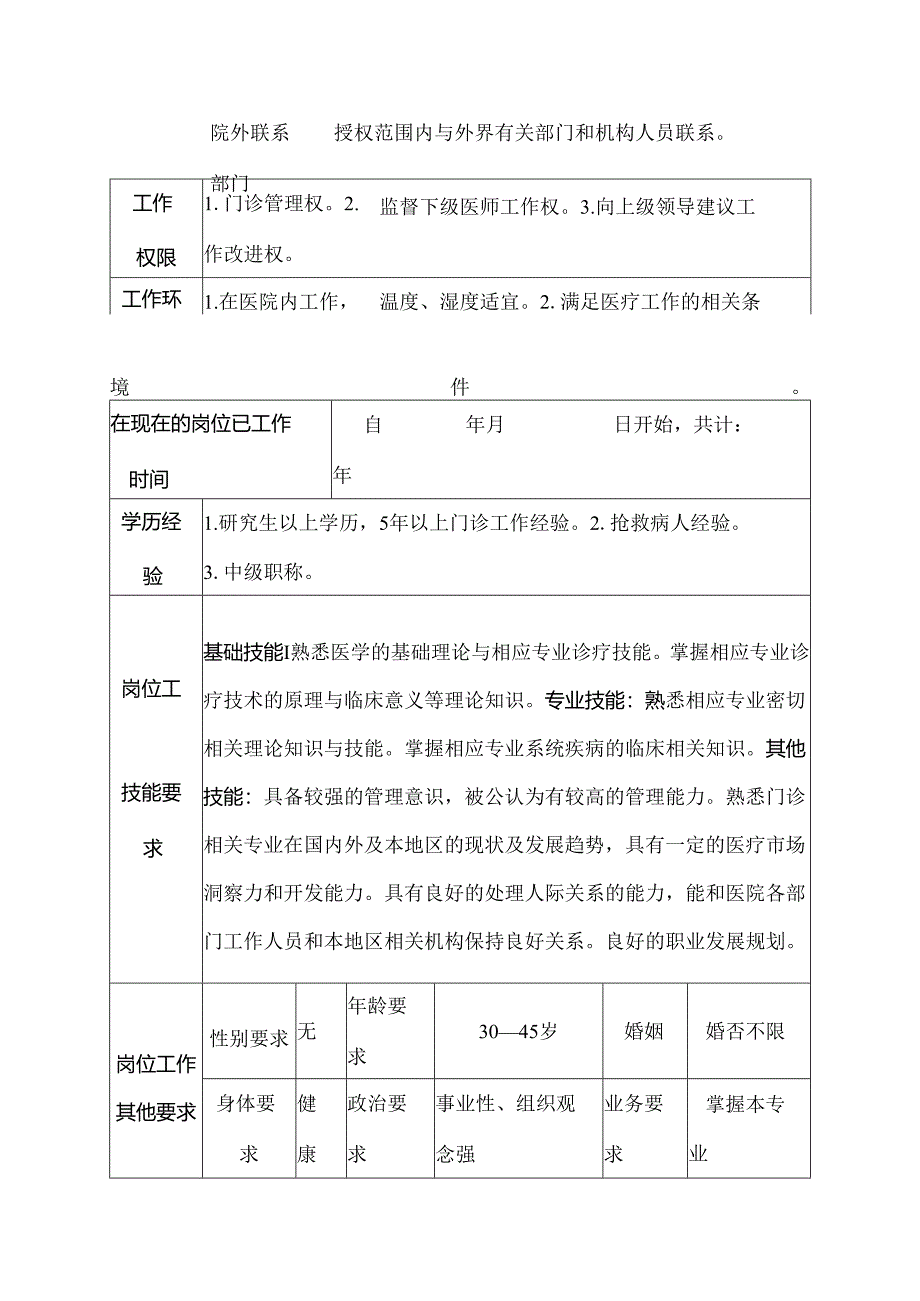 二级甲等医院门诊部住院医师、助教岗位说明书.docx_第3页