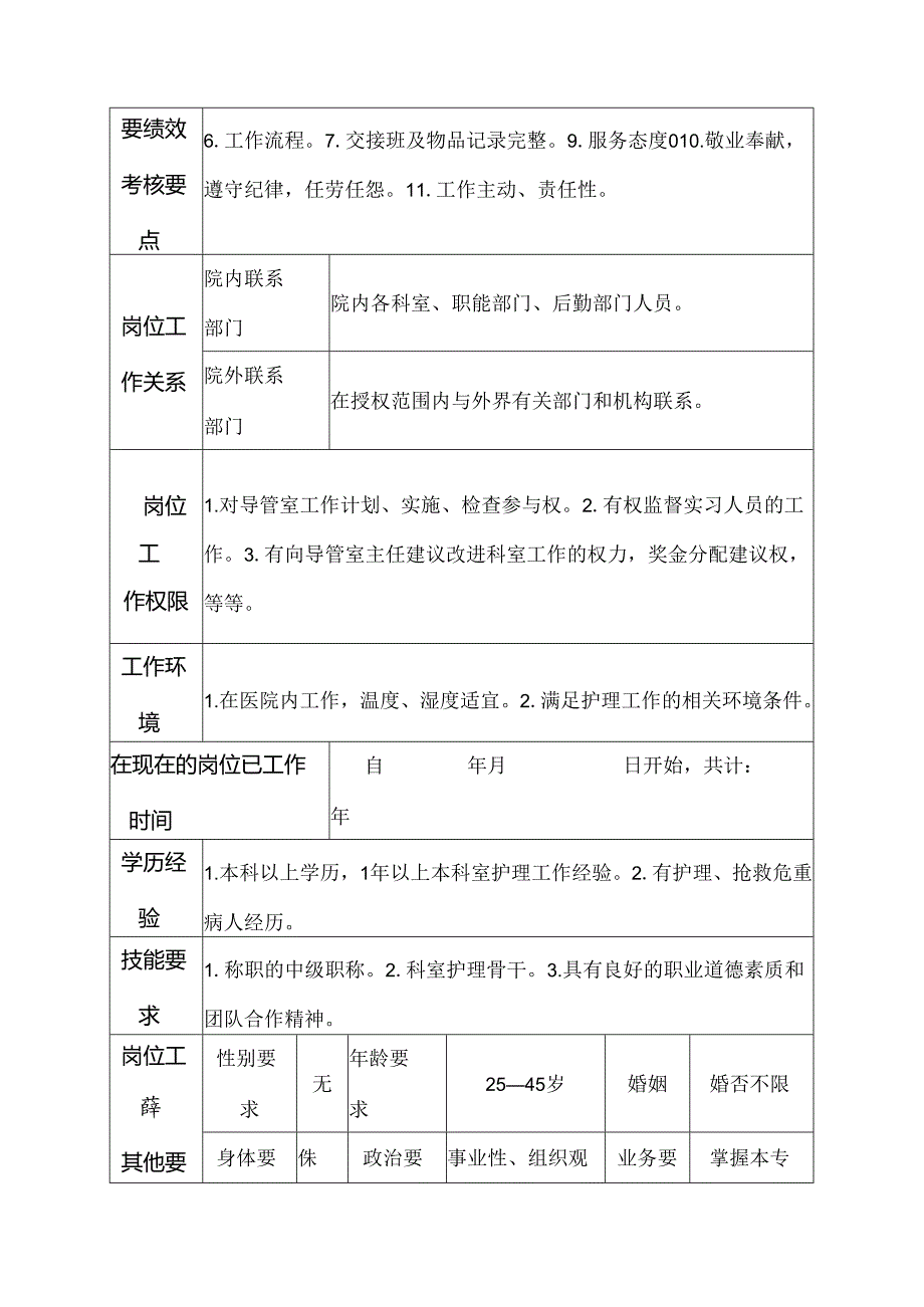 医院心胸外科介入导管室护士岗位说明书.docx_第3页