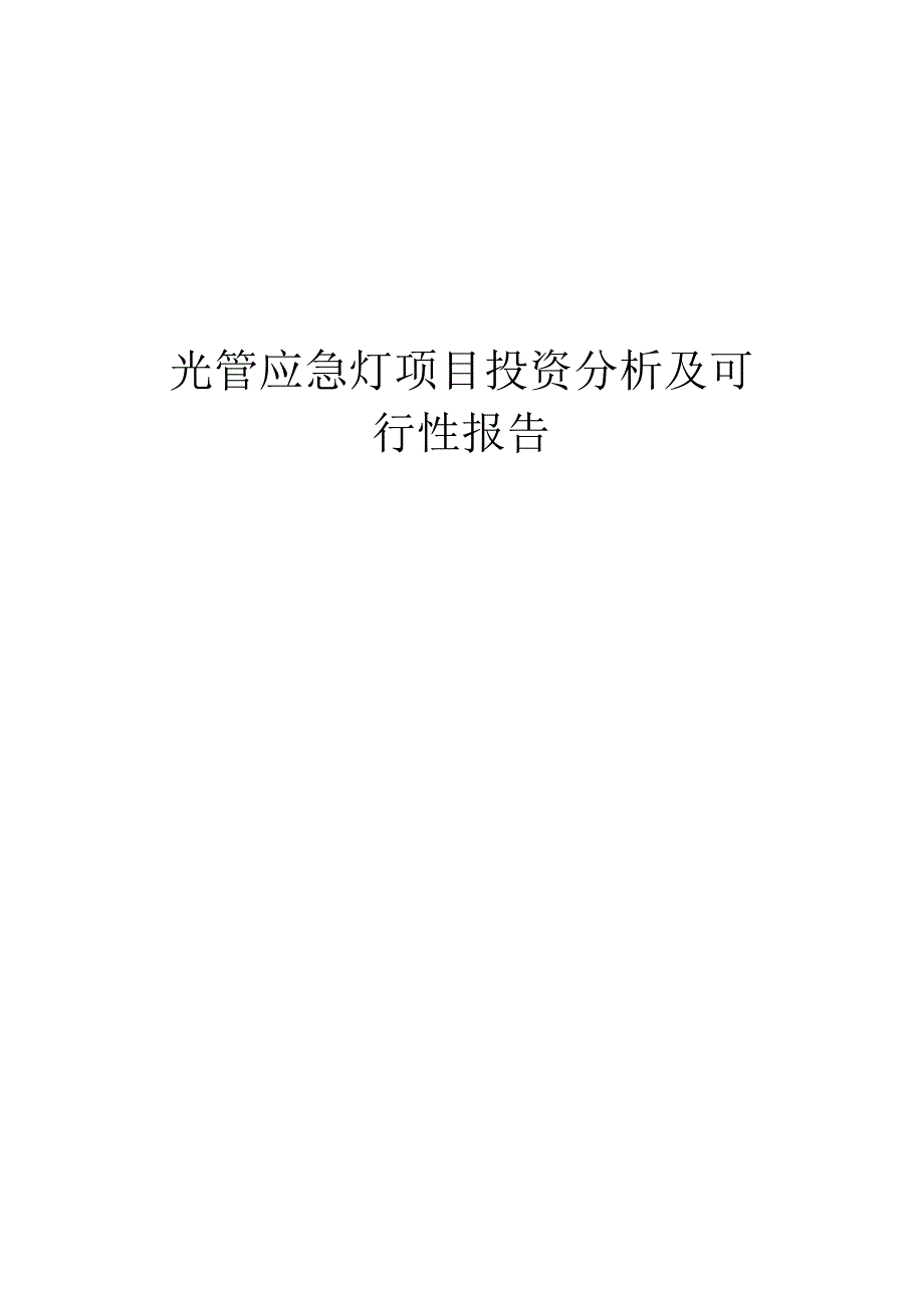 光管应急灯项目投资分析及可行性报告.docx_第1页