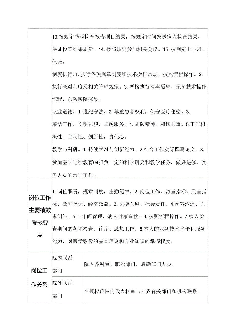 二级甲等医院放射科MRI室医师岗位岗位说明书.docx_第2页