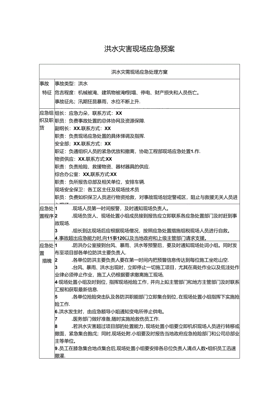 洪水灾害现场应急预案.docx_第1页