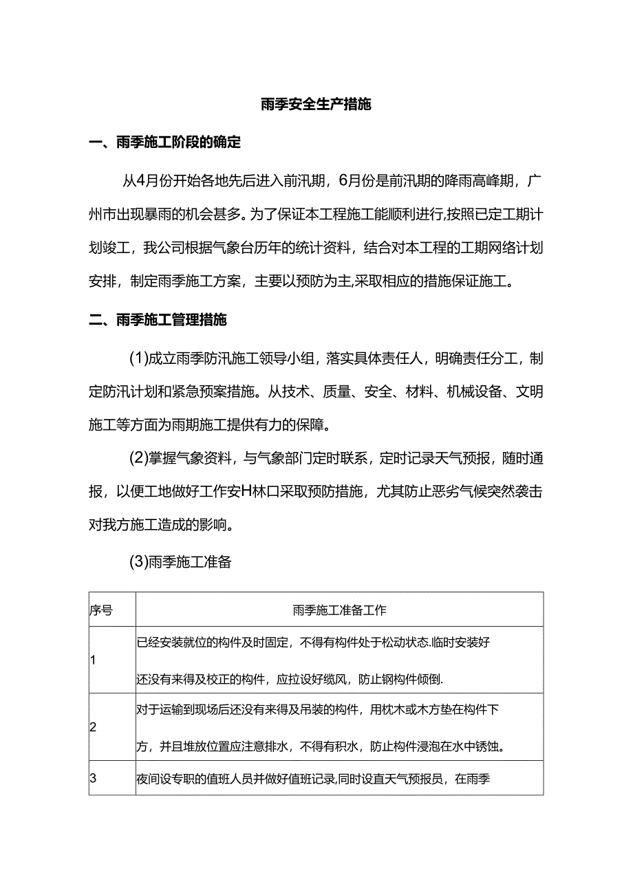 雨季安全生产措施.docx_第1页